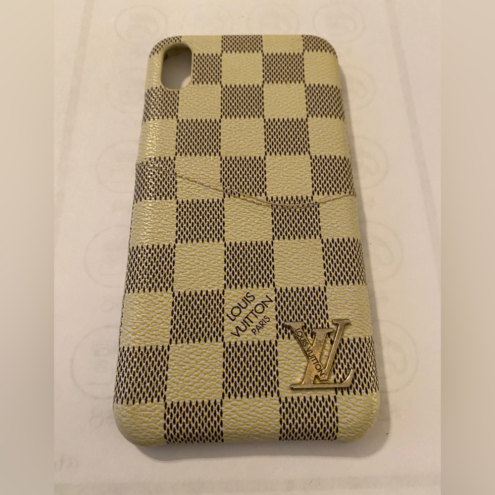 Beige Checkered Fashion Phone Case - Tan & Brown. 3X6.
